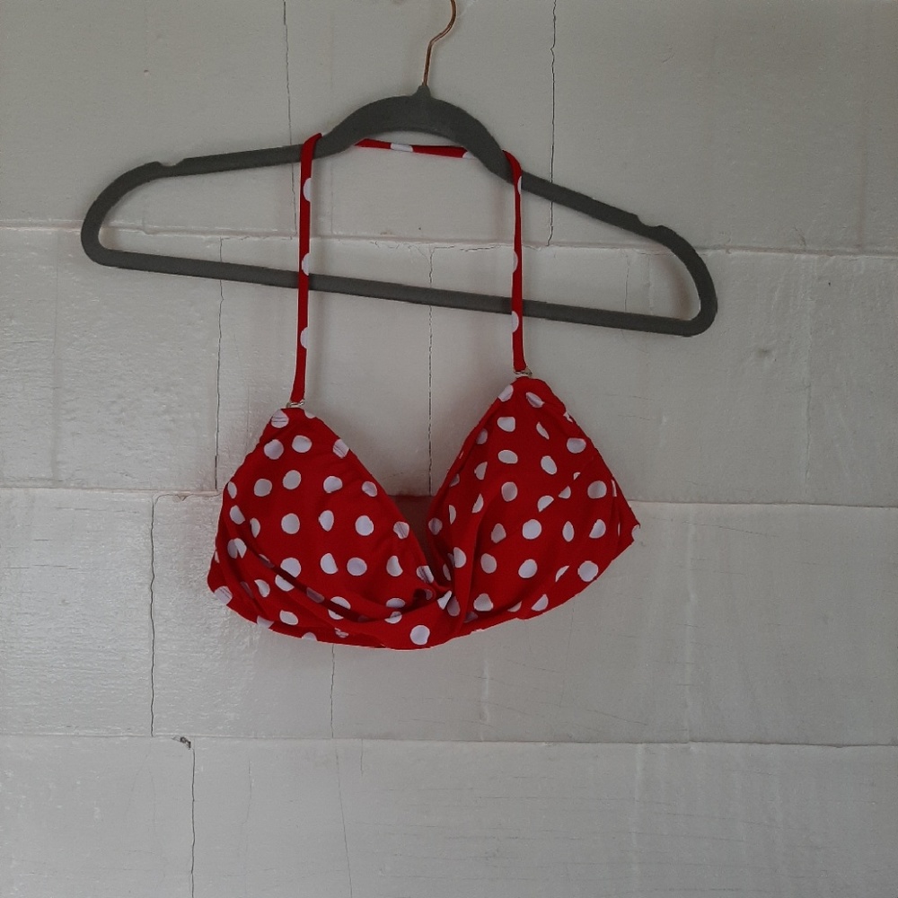 Red Polka Dot Bikini Top